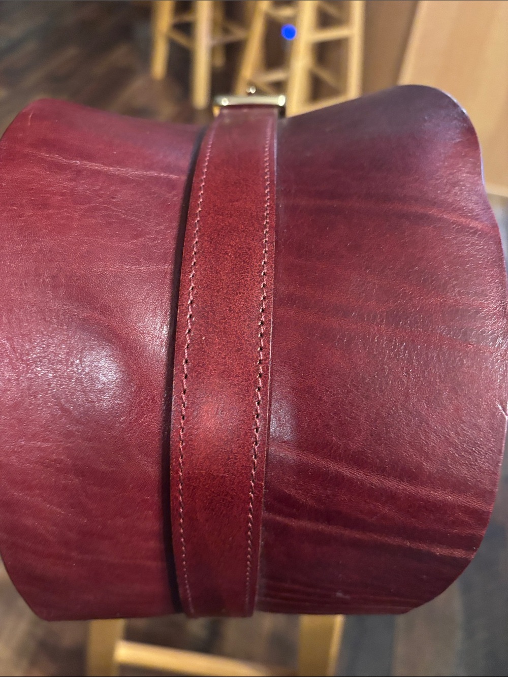Zara Wide Burgundy Leather Corset Belt Gold Buckle Accent See Video & Photos - Picture 14 of 17